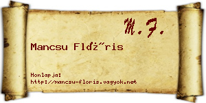 Mancsu Flóris névjegykártya